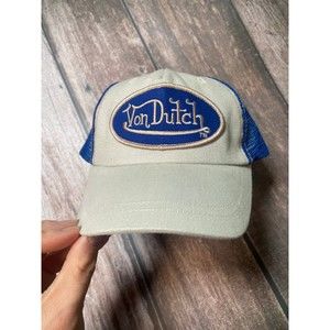 NWOT Von Dutch SnapBack Trucker Hat Size Youth - Navy and Tan